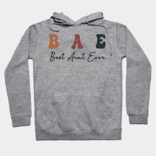 BAE-Best Aunt Ever, Groovy New Aunt, Favorite Aunt, Auntie, Pregnancy Announcement (2 Sided) Hoodie